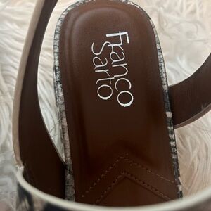 Franco Sarto Snakeskin Sandals - Brown and Gray